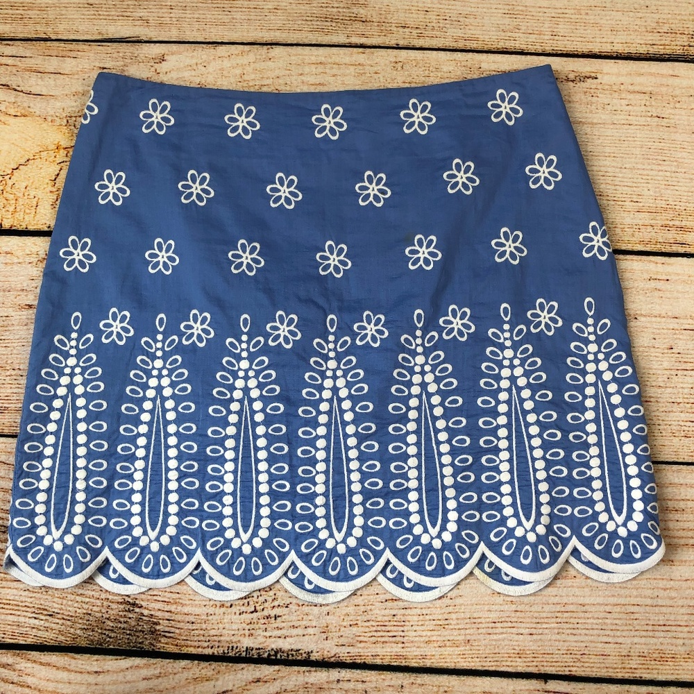 Vineyard Vines Blue Periwinkle skirt scalloped 4